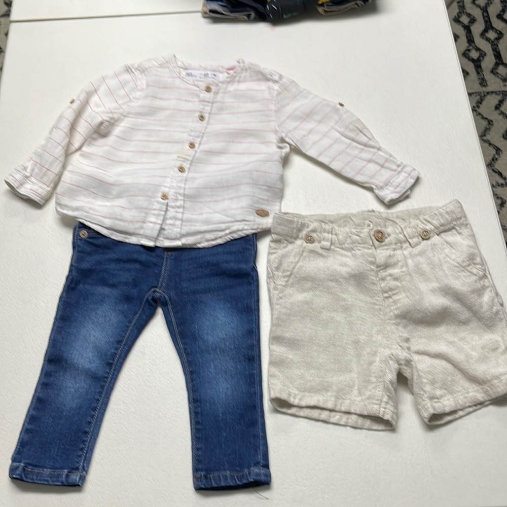 Zara outfit long sleeve/ jeans/ shorts 9-12 months